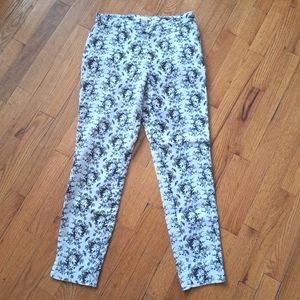 H&M Black & White Floral Pants Sz 6